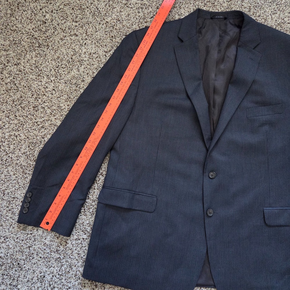 Lauren Ralph Lauren Men's Black Pinstripe Wool Blazer Size 52R Office Jacket - Picture 3 of 8